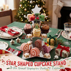 2 Pcs 3 Tier Star Cupcake Stand Silver Cupcake Stand in Silver, alternate view 2