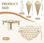 2 Pcs 30 Slot Wooden Cone Holder Stand Set with 100 Cones & 100 Picks, Appetizer & Dessert Cone Display for, alternate view 2