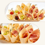 2 Pcs 30 Slot Wooden Cone Holder Stand Set with 100 Cones & 100 Picks, Appetizer & Dessert Cone Display for, alternate view 6