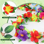 2 Pcs 31 ft Tropical Hibiscus Flower Garland for Hawaiian Luau Party, alternate view 4