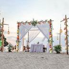 2 Pcs 31 ft Tropical Hibiscus Flower Garland for Hawaiian Luau Party, alternate view 6