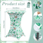 2 Pcs 32'' x 43'' Tropical Flower Highboy Spandex Cocktail Table Cover Fitted Stretch Cocktail Tablecloth, alternate view 3