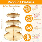 2 Pcs 4 Tier Stainless Steel Cupcake Stand in Gold, alternate view 2