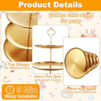 2 Pcs 4 Tier Stainless Steel Cupcake Stand in Gold, alternate view 5
