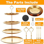 2 Pcs 4 Tier Stainless Steel Cupcake Stand in Gold, alternate view 6