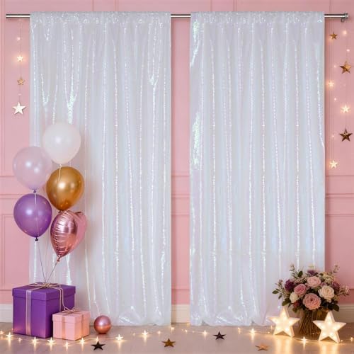 2 PCS 4x10ft Iridescent Sequin Backdrop for Photography in 4FT x 10FT (2 Panels) in Iridescent, alternate view 3