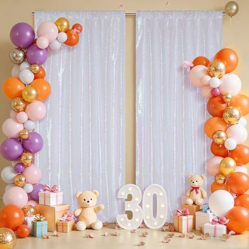 2 PCS 4x10ft Iridescent Sequin Backdrop for Photography in 4FT x 10FT (2 Panels) in Iridescent, alternate view 4