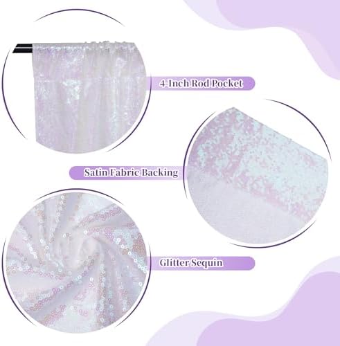 2 PCS 4x10ft Iridescent Sequin Backdrop for Photography in 4FT x 10FT (2 Panels) in Iridescent, alternate view 5