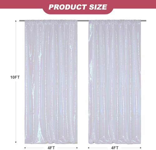 2 PCS 4x10ft Iridescent Sequin Backdrop for Photography in 4FT x 10FT (2 Panels) in Iridescent, alternate view 6