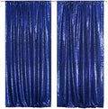 2 PCS 4x10ft Navy Blue Sequin Backdrop for Photography in 8FT x 10FT in Navy Blue