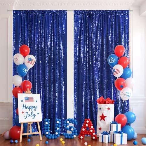 2 PCS 4x10ft Navy Blue Sequin Backdrop for Photography in 8FT x 10FT in Navy Blue, alternate view 2