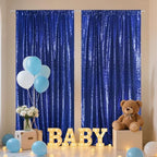 2 PCS 4x10ft Navy Blue Sequin Backdrop for Photography in 8FT x 10FT in Navy Blue, alternate view 3