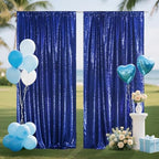 2 PCS 4x10ft Navy Blue Sequin Backdrop for Photography in 8FT x 10FT in Navy Blue, alternate view 6