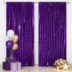 2 PCS 4x10ft Purple Sequin Backdrop for Photography in 4FT x 10FT (2 Panels) in Purple