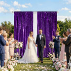 2 PCS 4x10ft Purple Sequin Backdrop for Photography in 4FT x 10FT (2 Panels) in Purple, alternate view 2