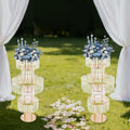 2 PCS 5 Tier Crystal Flower Stands, 43.3in Tall Wedding Centerpieces, Crystal Flower Stand with Hanging Crystals
