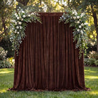 2 Pcs 5 X10 ft Chocolate Brown Velvet Curtains Backdrop Drapes in 5 x 10 ft in Chocolate Brown