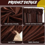 2 Pcs 5 X10 ft Chocolate Brown Velvet Curtains Backdrop Drapes in 5 x 10 ft in Chocolate Brown, alternate view 3