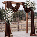 2 Pcs 5 X10 ft Chocolate Brown Velvet Curtains Backdrop Drapes in 5 x 10 ft in Chocolate Brown, alternate view 5