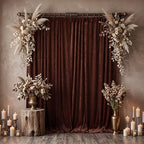 2 Pcs 5 X10 ft Chocolate Brown Velvet Curtains Backdrop Drapes in 5 x 10 ft in Chocolate Brown, alternate view 6