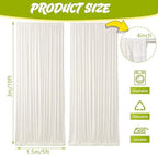 2 Pcs 5 X10 ft Ivory White Velvet Curtains Backdrop Drapes in 5 x 10 ft in ivory white, alternate view 2
