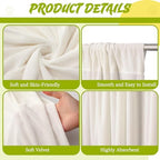 2 Pcs 5 X10 ft Ivory White Velvet Curtains Backdrop Drapes in 5 x 10 ft in ivory white, alternate view 3