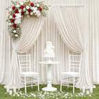 2 Pcs 5 X10 ft Ivory White Velvet Curtains Backdrop Drapes in 5 x 10 ft in ivory white, alternate view 4