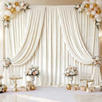 2 Pcs 5 X10 ft Ivory White Velvet Curtains Backdrop Drapes in 5 x 10 ft in ivory white, alternate view 5