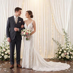 2 Pcs 5 X10 ft Ivory White Velvet Curtains Backdrop Drapes in 5 x 10 ft in ivory white, alternate view 6
