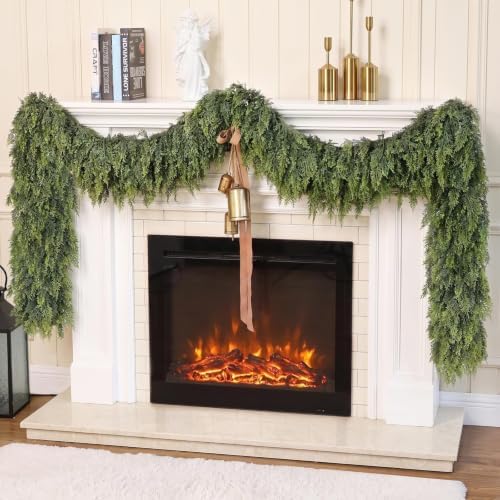 2 Pcs 6 FT Artificial Christmas Cedar Garland for Mantle Home Decoration, alternate view 2