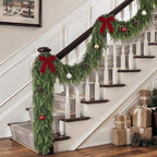 2 Pcs 6 FT Artificial Christmas Cedar Garland for Mantle Home Decoration, alternate view 4