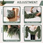 2 Pcs 6 FT Artificial Christmas Cedar Garland for Mantle Home Decoration, alternate view 6
