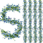 2 Pcs 6 ft Artificial Flowers Wisteria Garland, Blue in Blue