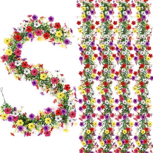 2 Pcs 6 ft Artificial Flowers Wisteria Garland, Multicolor