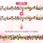 2 Pcs 6 ft Artificial Flowers Wisteria Garland, Multicolor, alternate view 4