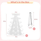 2 PCS 6-Tier Clear Macaron Display Stands, Plastic Macaron Tray Tower with Stainless Steel Serving Tongs, alternate view 2