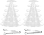 2 PCS 6-Tier Clear Macaron Display Stands, Plastic Macaron Tray Tower with Stainless Steel Serving Tongs, alternate view 6
