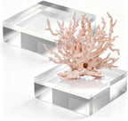 2 Pcs 6 X 6 X 2 Inch Acrylic Blocks, Clear Square Acrylic Base in 6 X 6 X 2 Inch in Clear