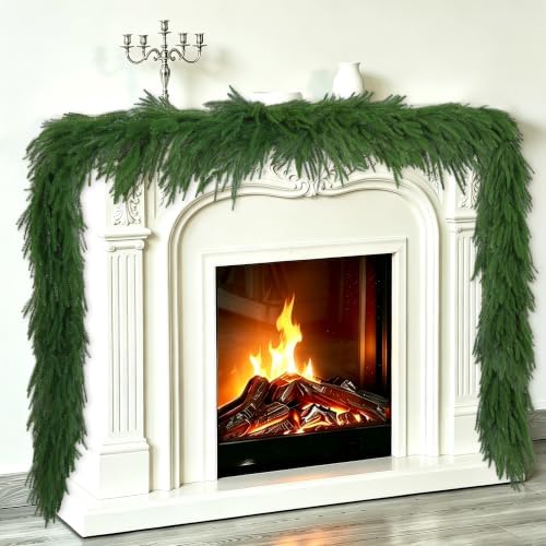 2 PCS 6FT Christmas Artificial Norfolk Pine Garlands in Green