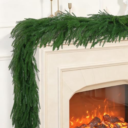 2 PCS 6FT Christmas Artificial Norfolk Pine Garlands in Green, alternate view 3