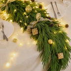 2 PCS 6FT Christmas Artificial Norfolk Pine Garlands in Green, alternate view 4