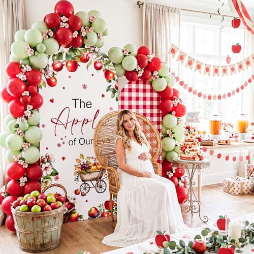 2 Pcs 7.2ft & 6ft The Apple of Our Eye Arch Backdrop Cover in 7.2ft in the Apple of Our Eye and Gingham Cover, alternate view