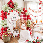 2 Pcs 7.2ft & 6ft The Apple of Our Eye Arch Backdrop Cover in 7.2ft in the Apple of Our Eye and Gingham Cover, alternate view