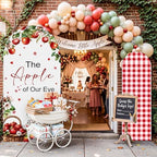 2 Pcs 7.2ft & 6ft The Apple of Our Eye Arch Backdrop Cover in 7.2ft in the Apple of Our Eye and Gingham Cover, alternate view