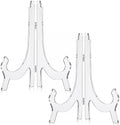 2 Pcs 9.8 Inch Clear Acrylic Plate Easel Stands, Photo Holders in 9.8 Inches in Clear