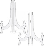2 Pcs 9.8 Inch Clear Acrylic Plate Easel Stands, Photo Holders in 9.8 Inches in Clear