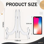 2 Pcs 9.8 Inch Clear Acrylic Plate Easel Stands, Photo Holders in 9.8 Inches in Clear, alternate view 3