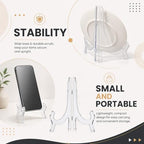 2 Pcs 9.8 Inch Clear Acrylic Plate Easel Stands, Photo Holders in 9.8 Inches in Clear, alternate view 4