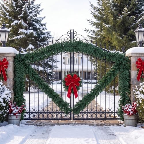 2 Pcs 9ft Thick Christmas Alaskan Pine Christmas Garland Greenery, alternate view 5
