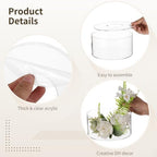2 PCS Acrylic Cake Stand, 8/12 Inch Clear Cake Stand Fillable Cake Riser Round 2 Tier Case Box for Birthday, alternate view 4